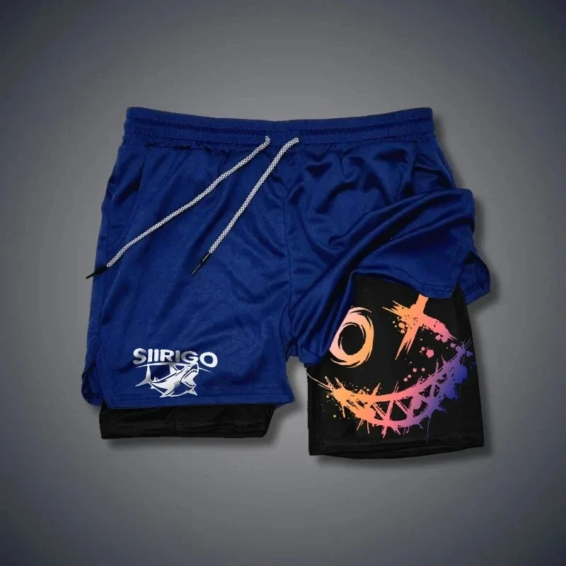 Men's Smiling Face Fitness Shorts | Quick-Dry Outdoor Sportswear