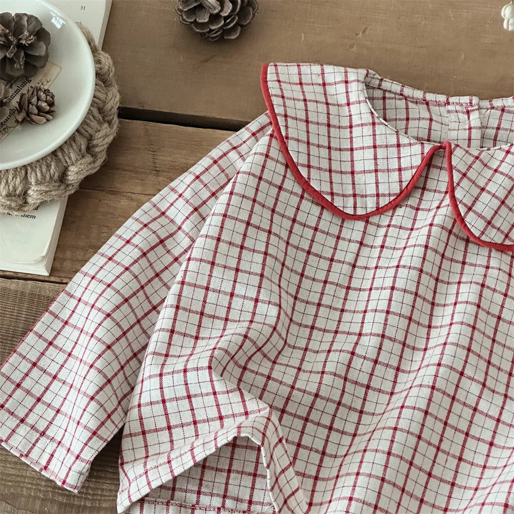 Cotton Baby Girls' Long Sleeve Plaid Blouse | Cute & Comfy Toddler Top