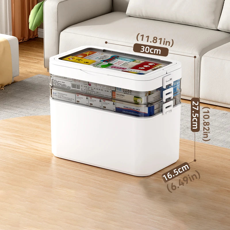 White Portable Medicine Storage Box | Multi-Purpose Organizer