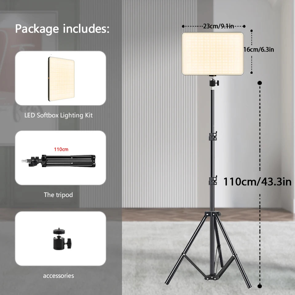 LED Video Lights for Live Streaming & Photography | Adjustable Tripod