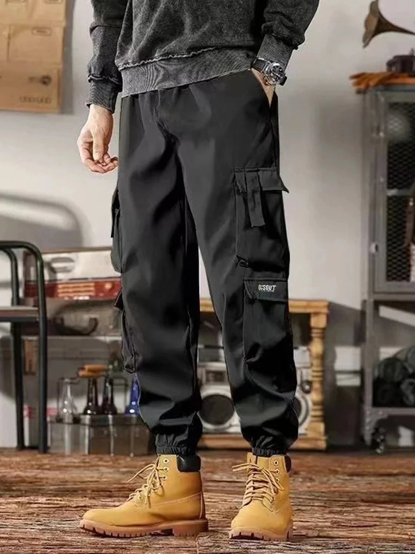 Men's Multi Pocket Functional Wide Leg Work Pants | Casual Style