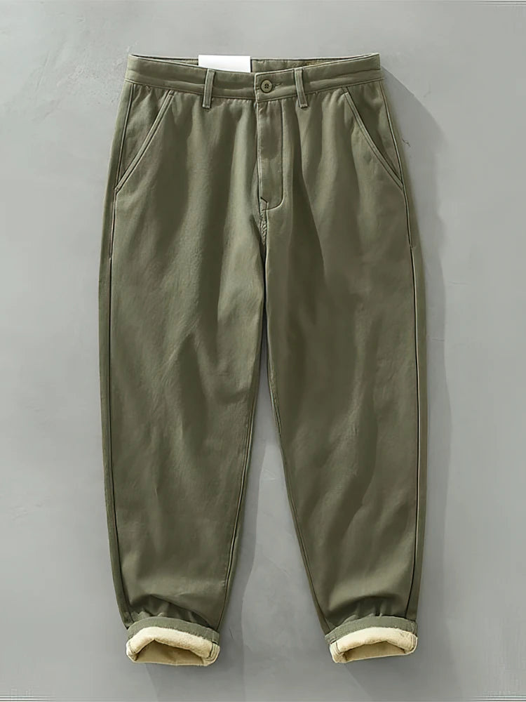 100% Cotton Casual Chino Pants for Men - Loose Fit Joggers