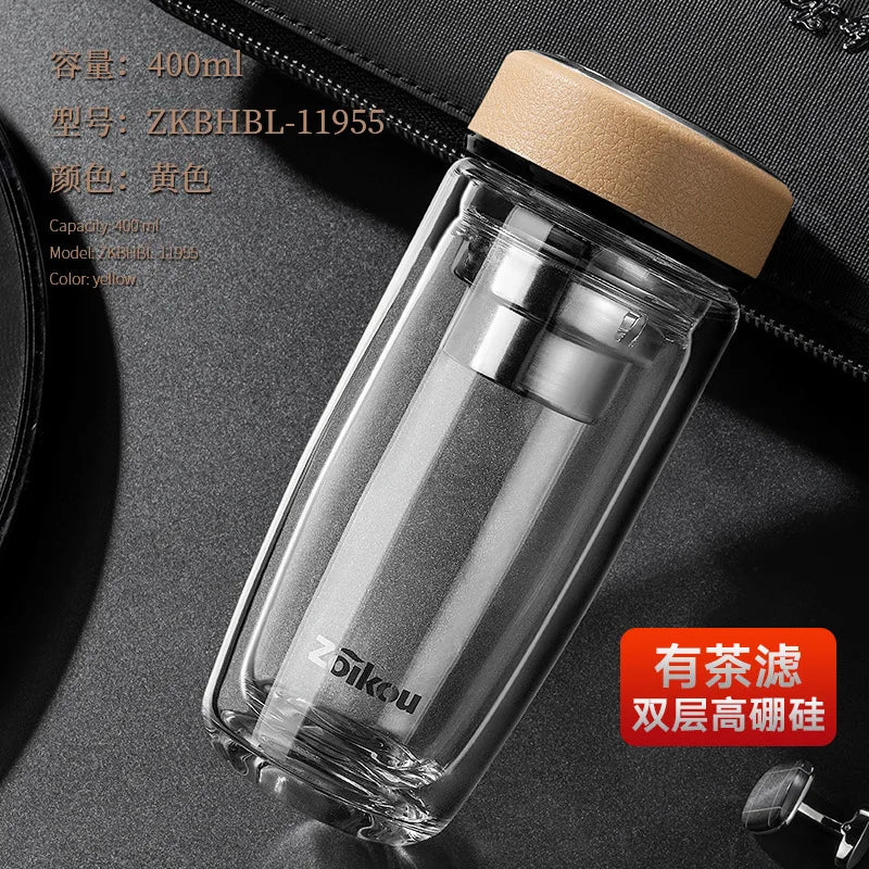 Portable Glass Tea Infuser Tumbler | Eco-Friendly Water Bottle