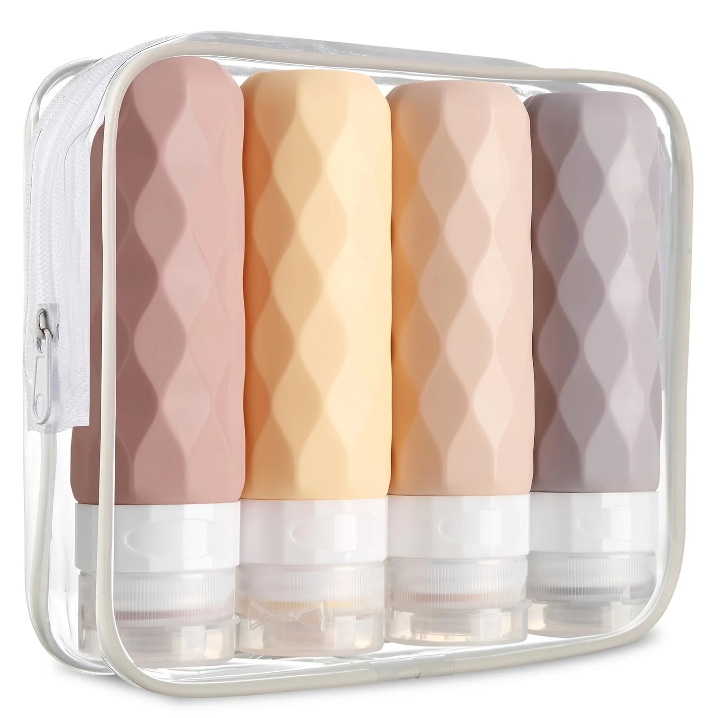 Portable Refillable Bottles with Diamond Texture | Travel Toiletry Set