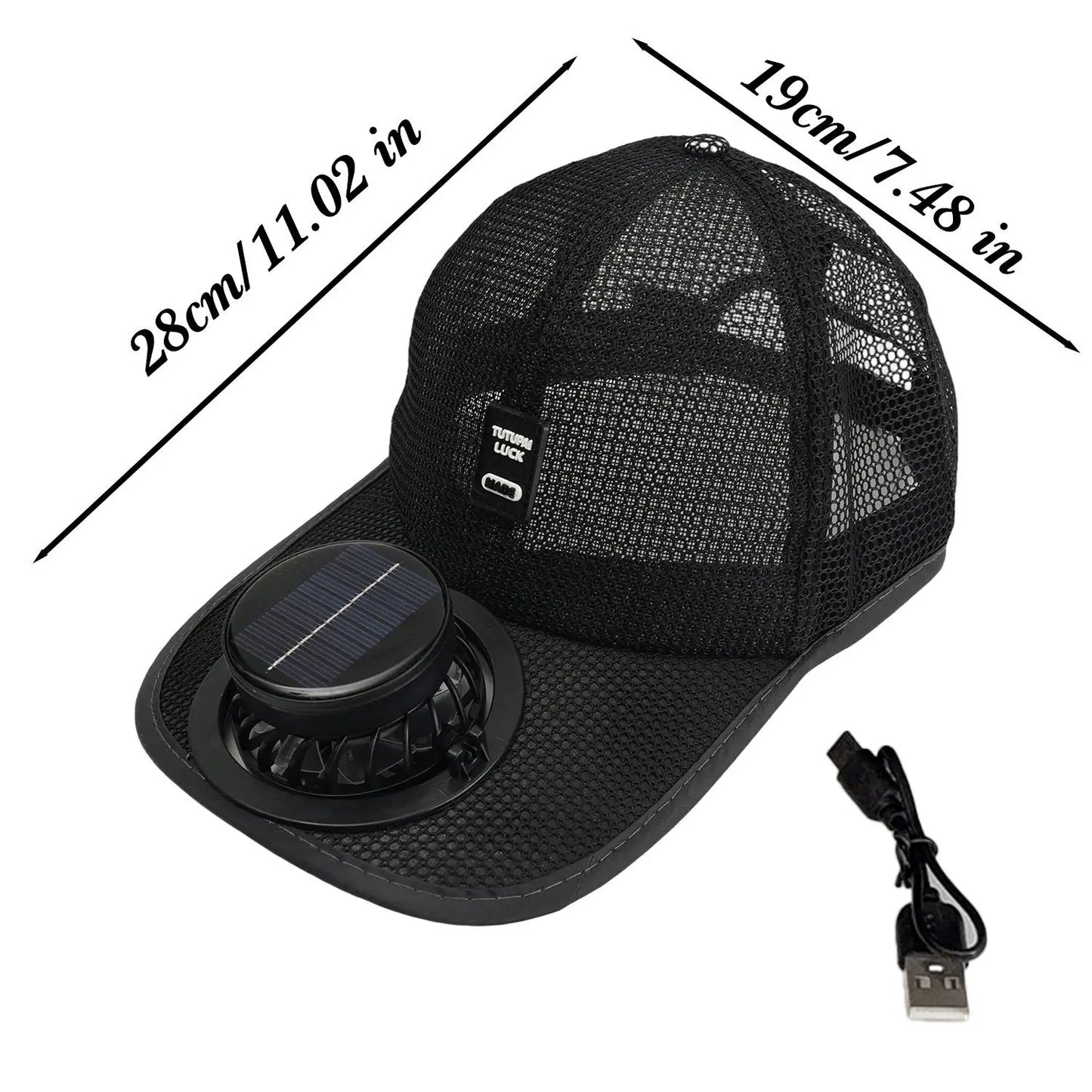 Breathable Mesh Cap with USB Fan | Summer Outdoor Sun Protection