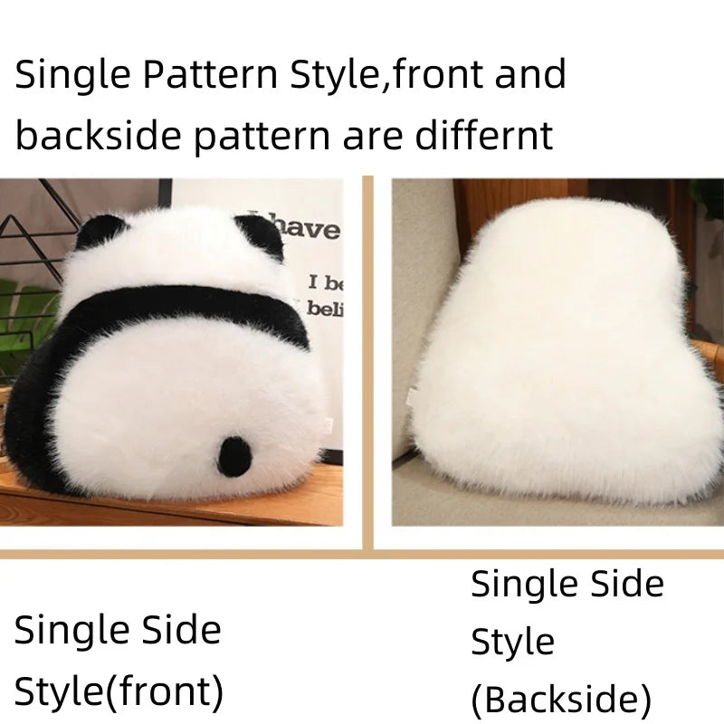 Super Fluffy Chocolate Panda Plush Cushion — Nordic Style Back-View Panda Hug Pillow, Soft Waist Support & Cute Sofa Decor