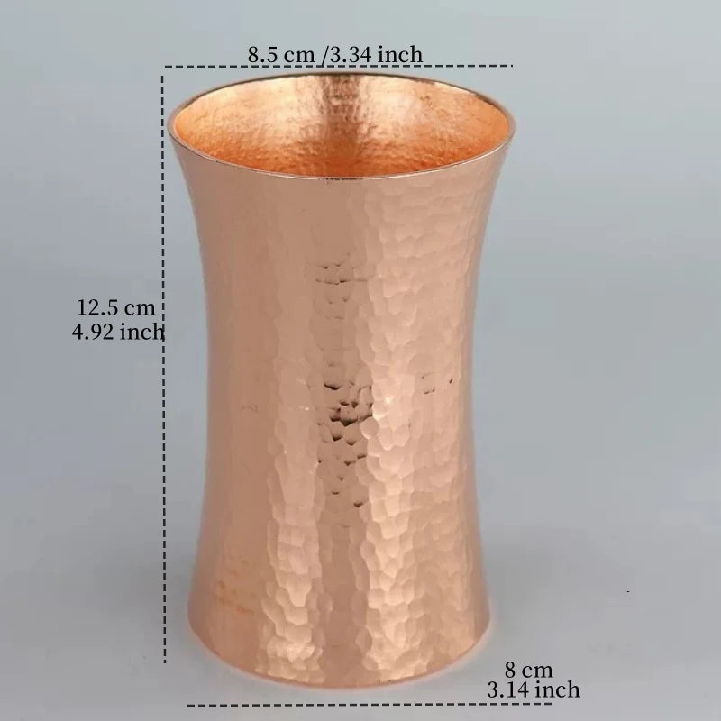 Vintage Pure Copper Coffee Cup,Handcrafted Engraving Hammer Texture 300 ml Beer Moscow Mule Tumbler Milk Mug,Tea Water Tableware