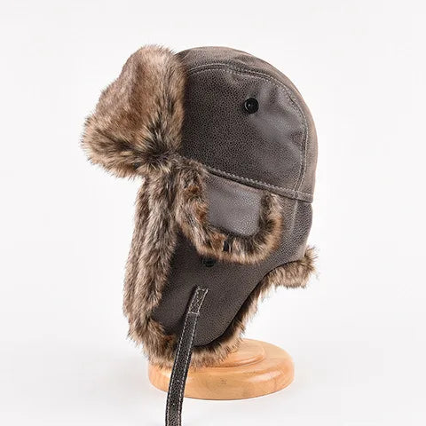 Plus Size Faux Fur Bomber Hat | Winter Windproof Trapper Cap