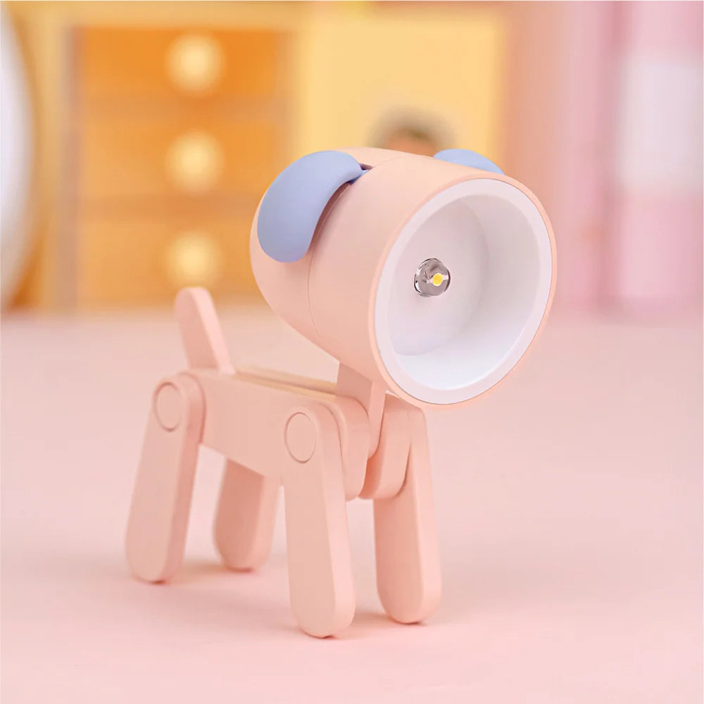 Adorable Mini Lámpara de Noche de Cachorro Manchado | Bonito Regalo de Lámpara de Escritorio