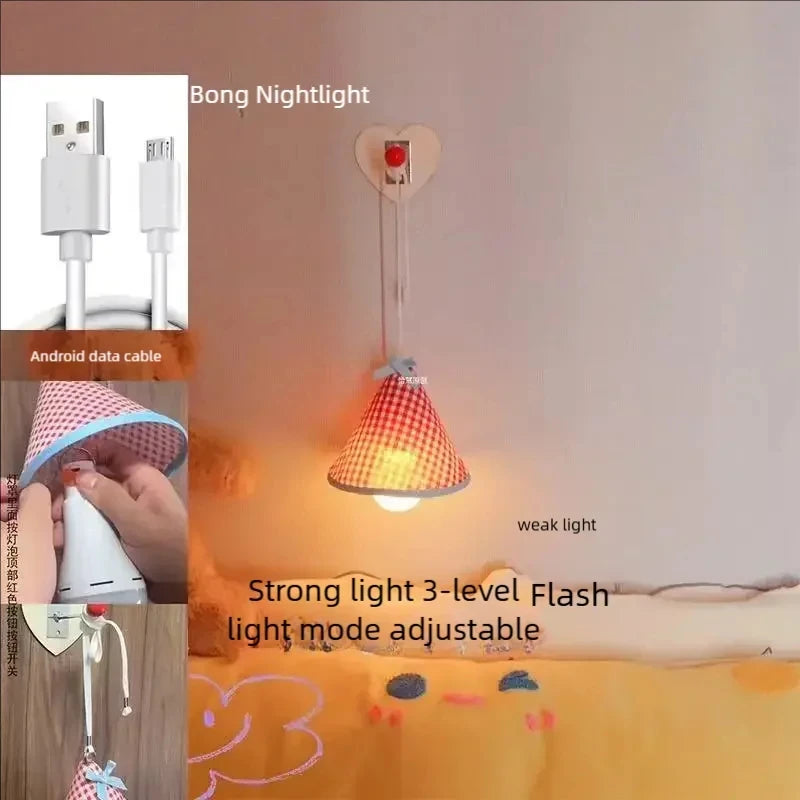 Linda luz nocturna recargable | Acogedora lámpara para habitaciones infantiles