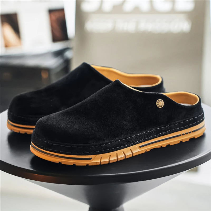 Men's Wide Toe Box Mules | Comfy Slip-On Loafers for Daily Use
