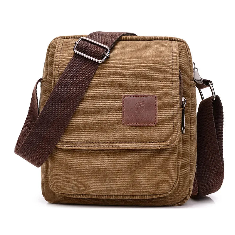 Bolso cruzado informal de lona retro para hombre | Perfecto para ir al trabajo