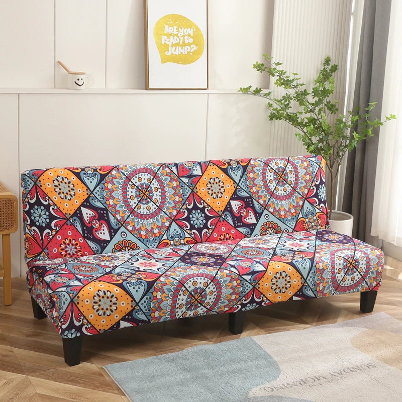 Stretch Printed Sofa Bed Cover | Dust-Proof Furniture Protector