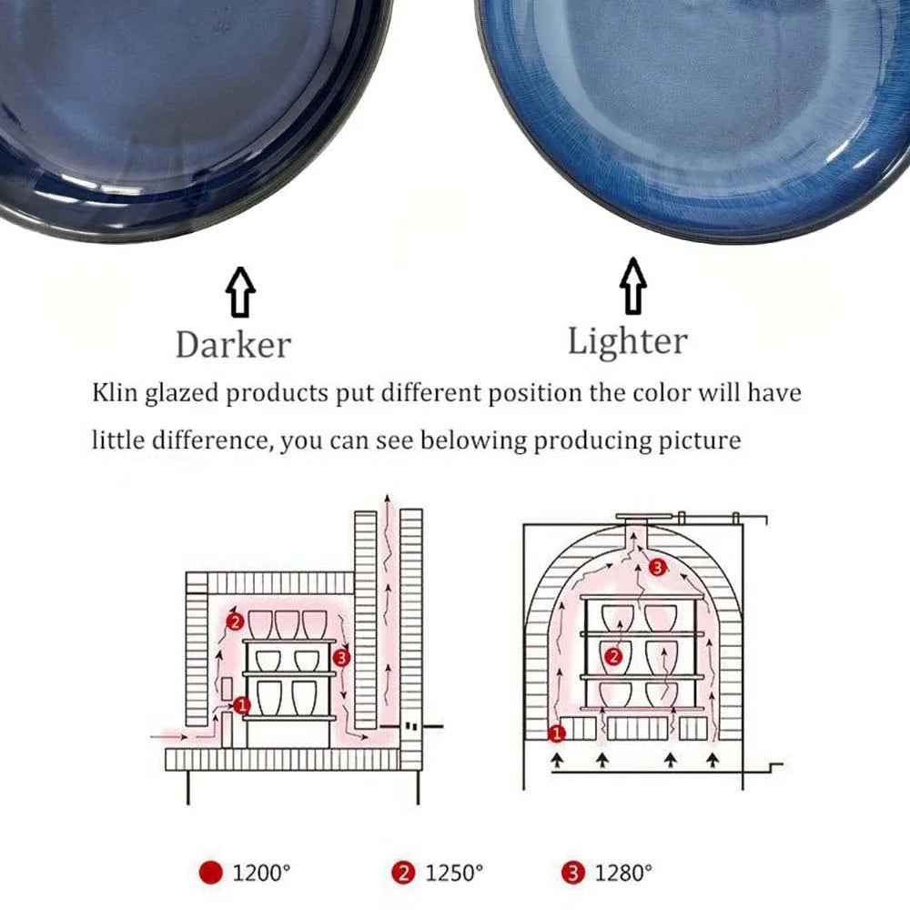 Elegant Blue Ceramic Dinner Plate | Versatile 8 & 10 Inch Dish