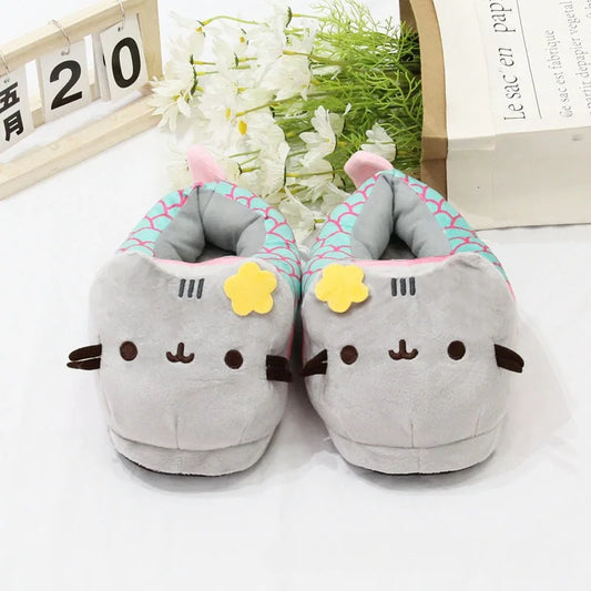 Lindas Pantuflas de Gato de Dibujos Animados | Zapatillas de Interior Suaves de Peluche