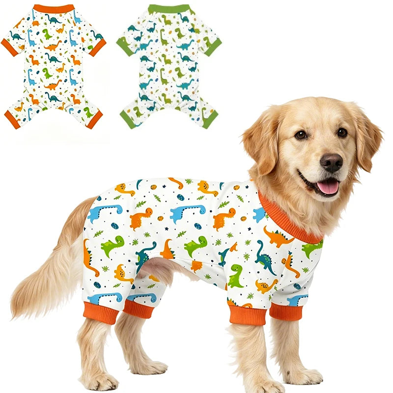 Cute Dinosaur Dog Pajamas | Soft & Breathable Recovery Suit