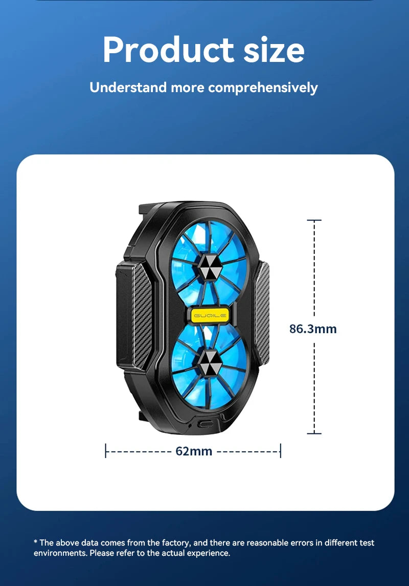 Dual Fan Mobile Phone Cooler | Rechargeable Strong Cooling Clip