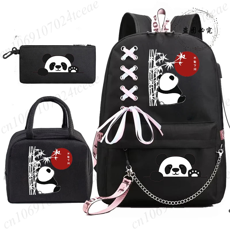 Adorable 3D Panda School Bag Set for Teens | Stylish & Practical