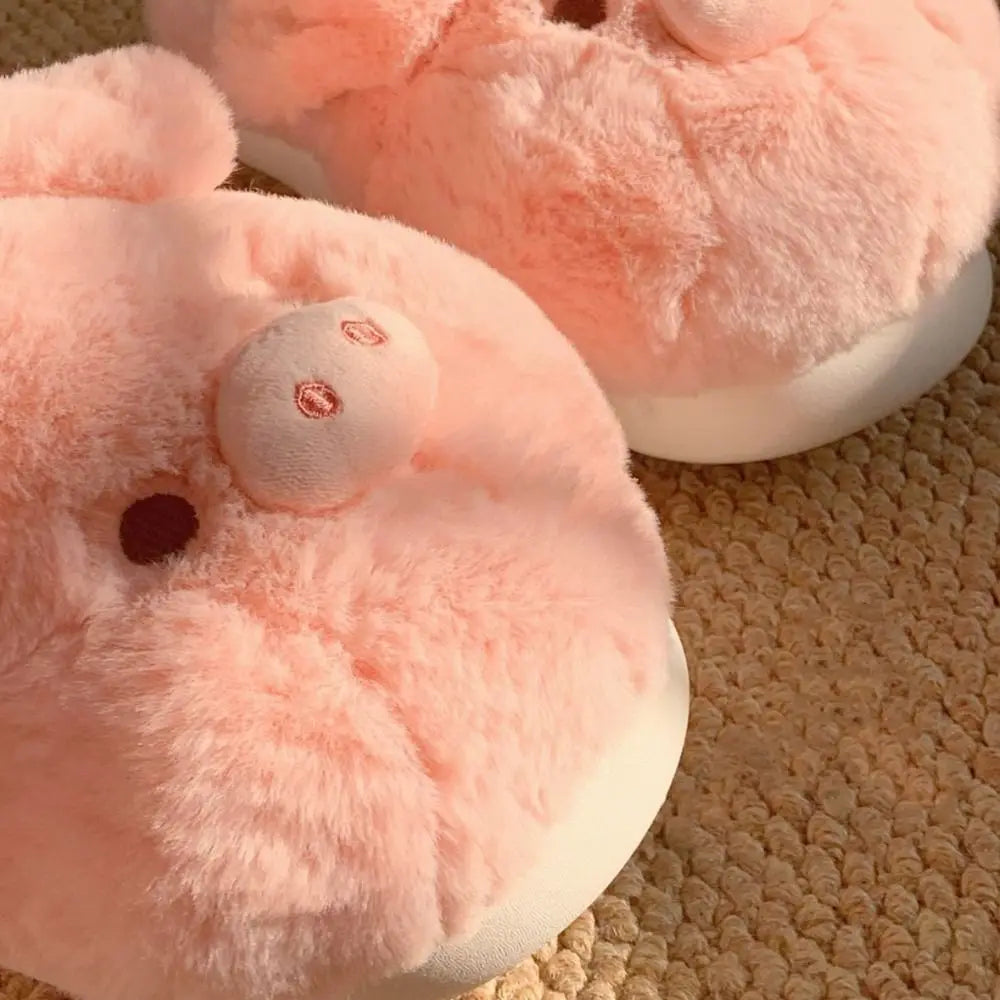 Cute Pig Plush Slippers for Kids | Adorable Winter Indoor Shoes