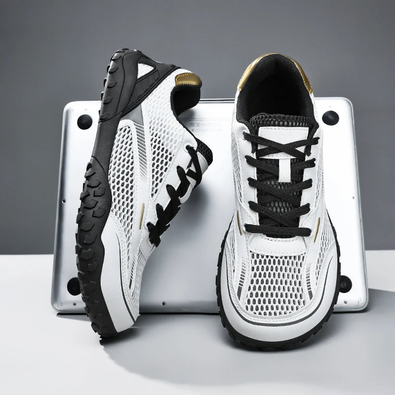 Casual Wide-Toe Men's Walking Sneakers | Breathable Comfort Shoes