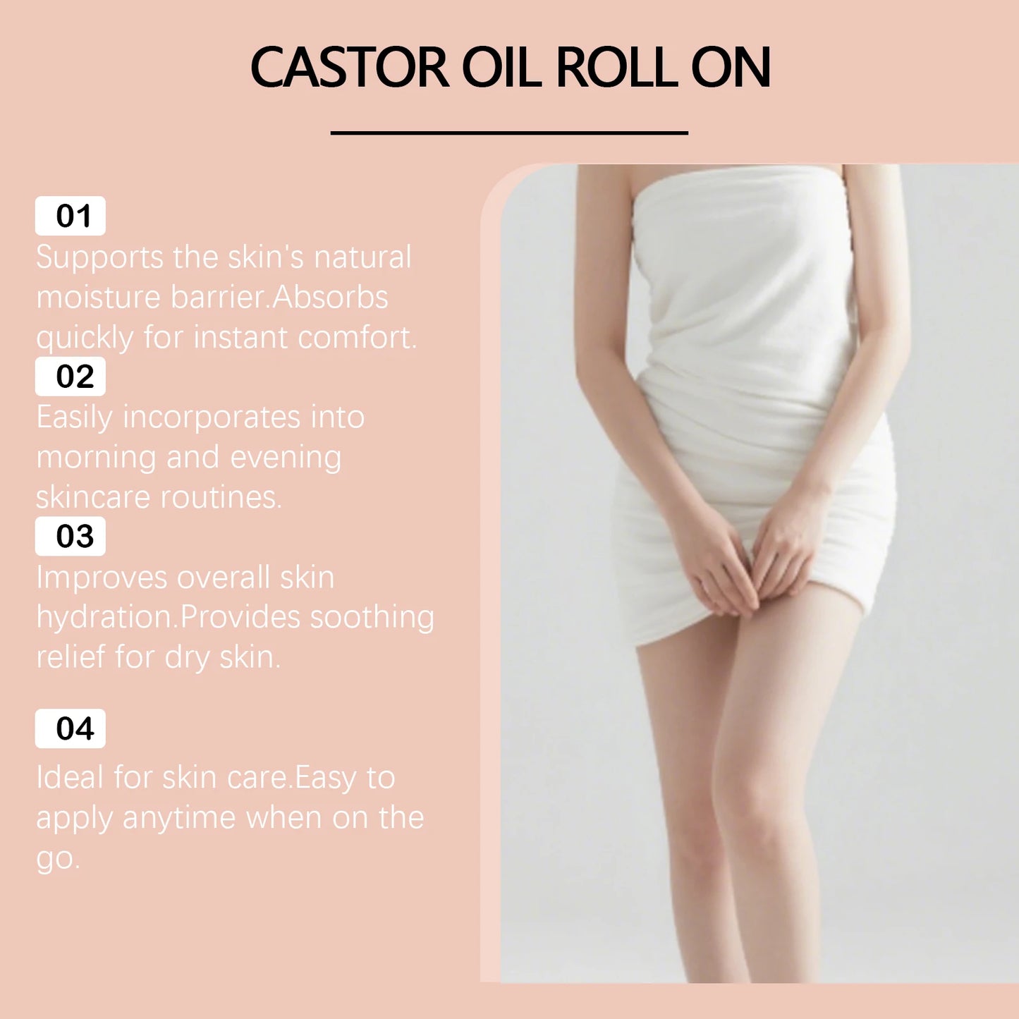 Castor Oil Care Roller Ball | Nourishing Hydration for Dry Skin