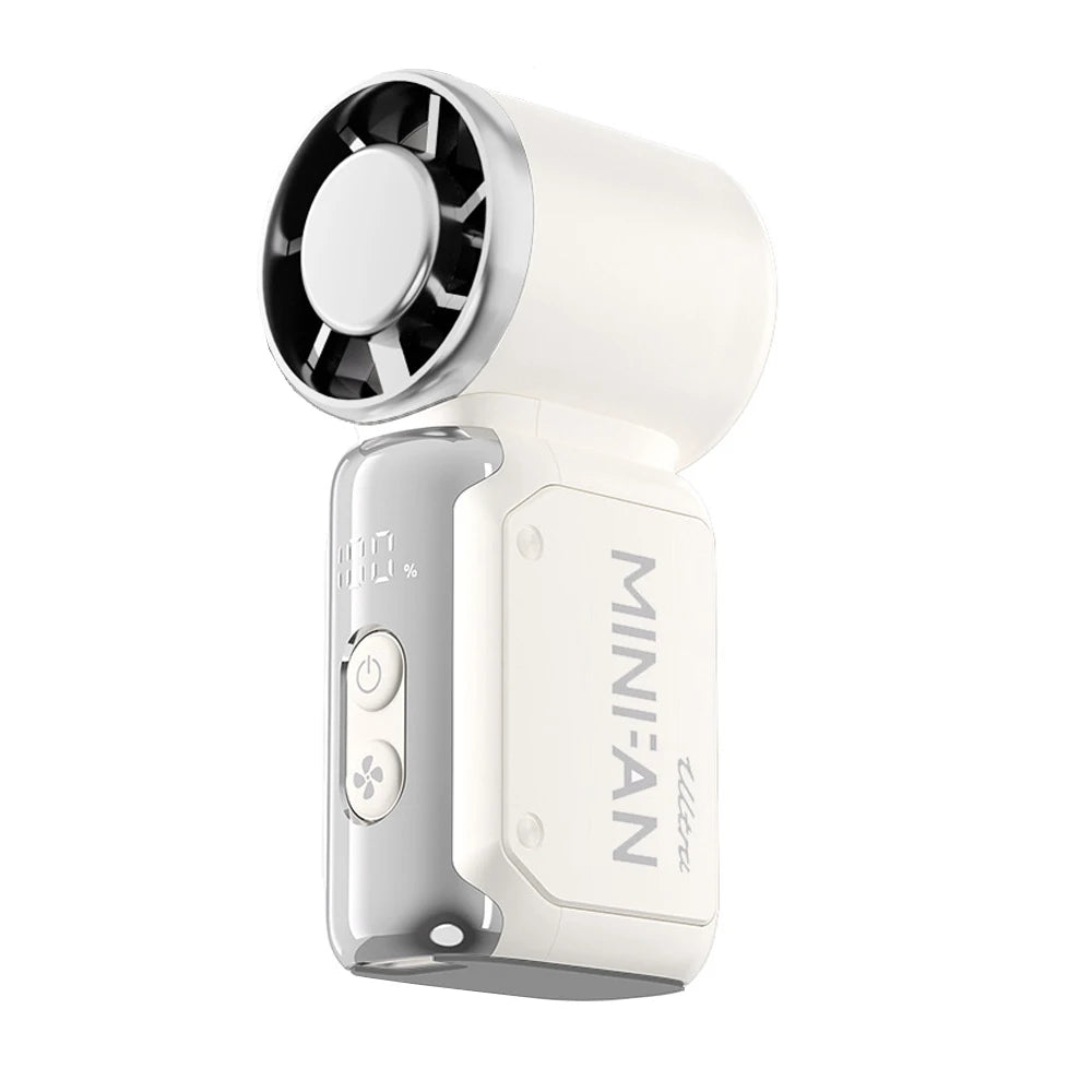 Portable Mini Handheld Fan with LED Display - Rechargeable Turbo Fan