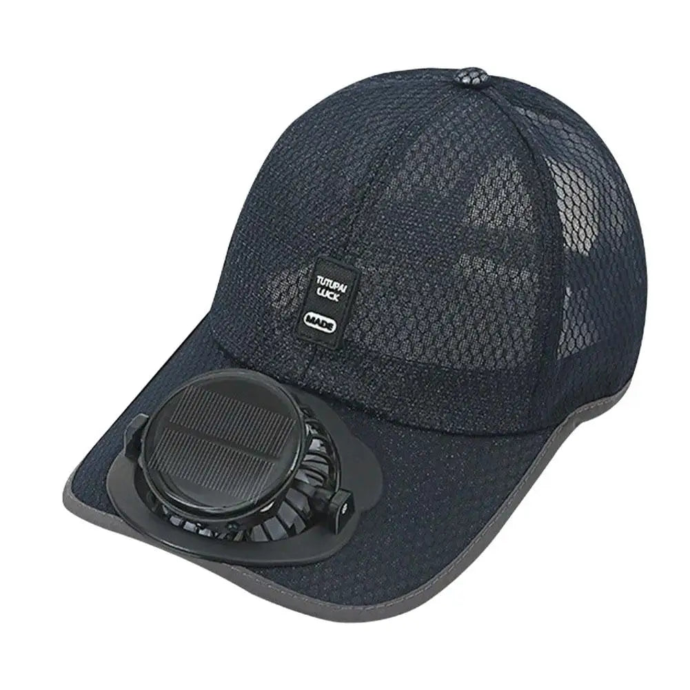 Breathable Summer Mesh Baseball Hat with Solar Fan & UV Protection