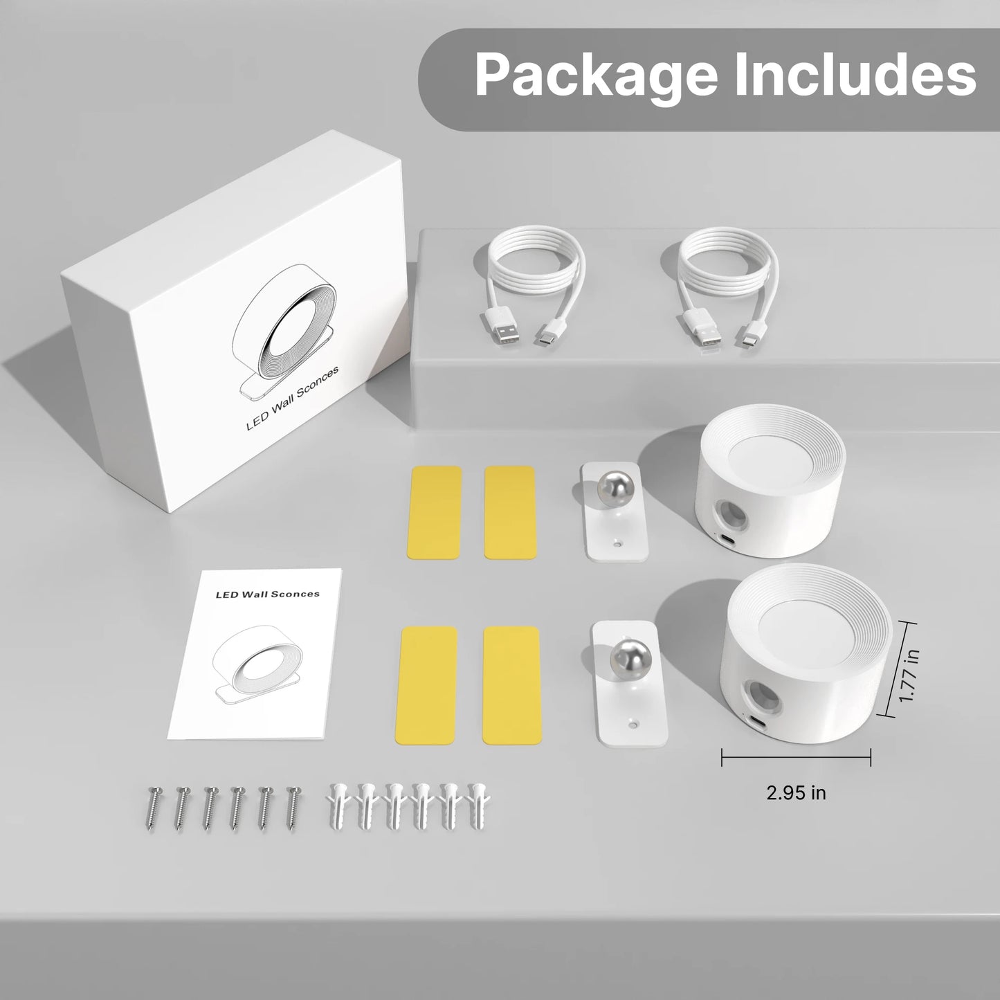 Lámparas de pared LED recargables para interior | Iluminación moderna ajustable