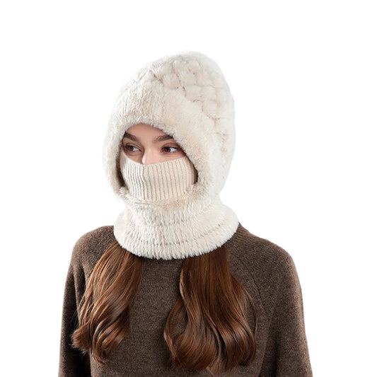 Women's 3-in-1 Fleece Lined Cycling Balaclava | Winter Windproof Hood