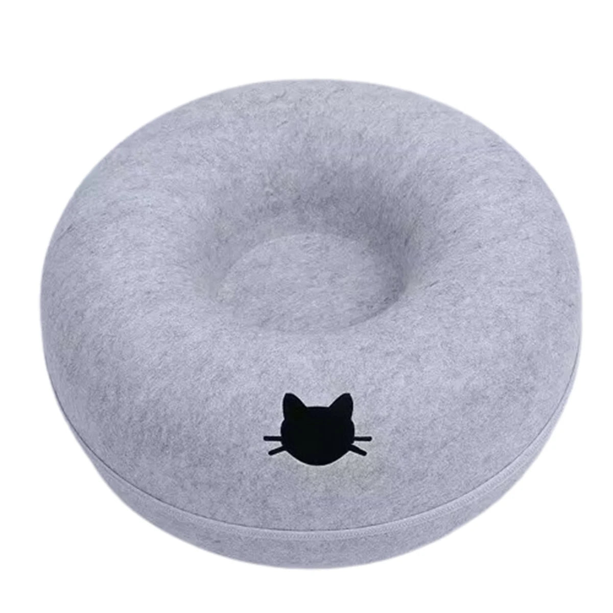 Interactive Round Cat Tunnel Bed | Cozy Felt Cat Toy for Kittens