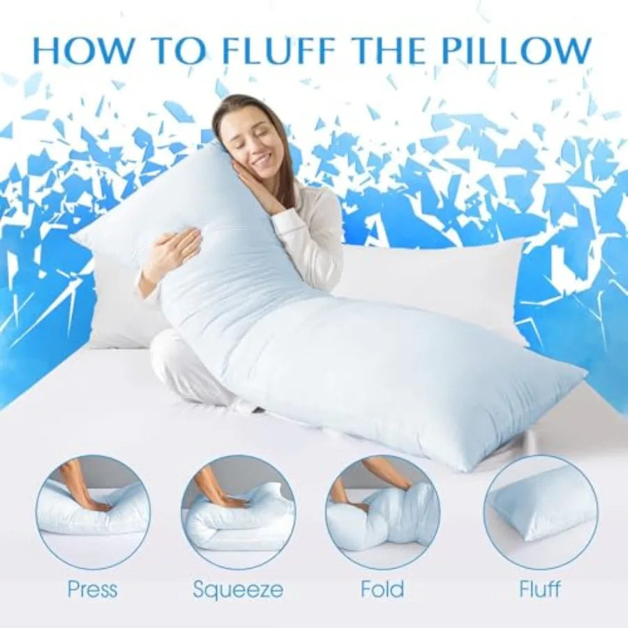 Cooling Cotton Body Pillow Insert | Soft Full Body Pillow for Comfort