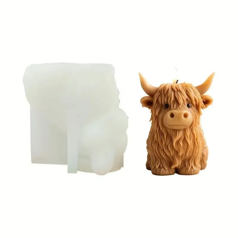 Highland Cow Shaped Candle Mold | DIY Silicone Craft Mould