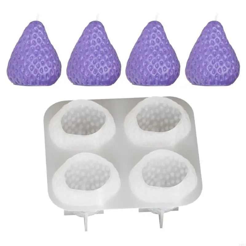 3D Strawberry Aromatherapy Candle Silicone Mold | DIY Gift Maker