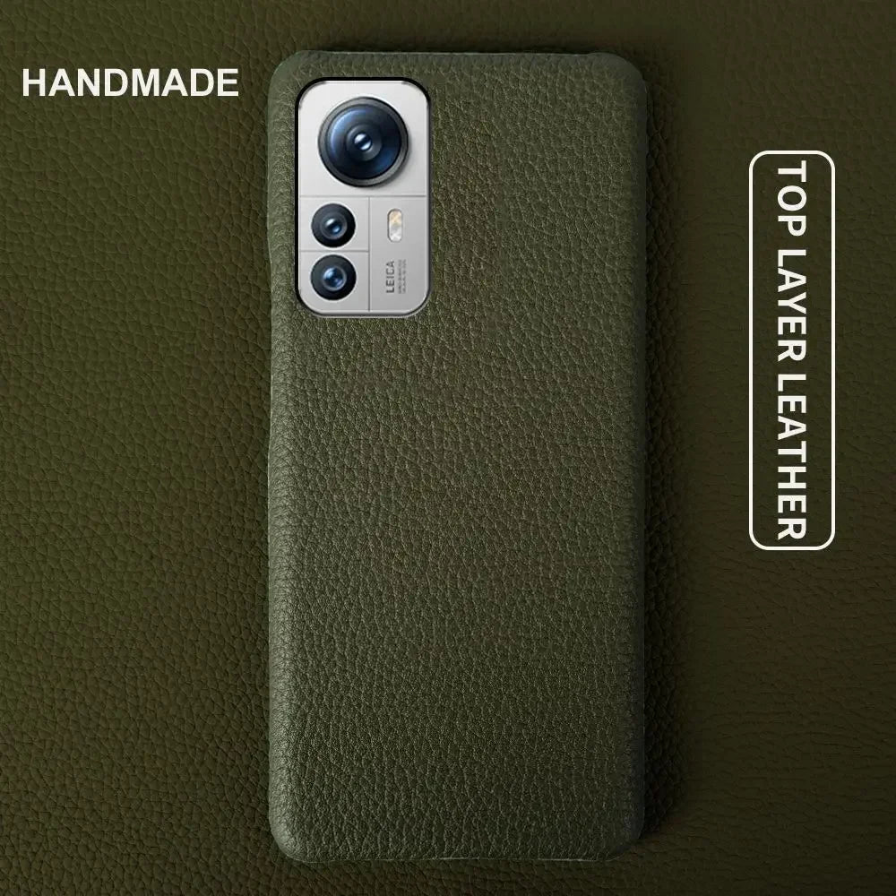 Luxury Genuine Leather Case for Xiaomi Phones | Shockproof Protection