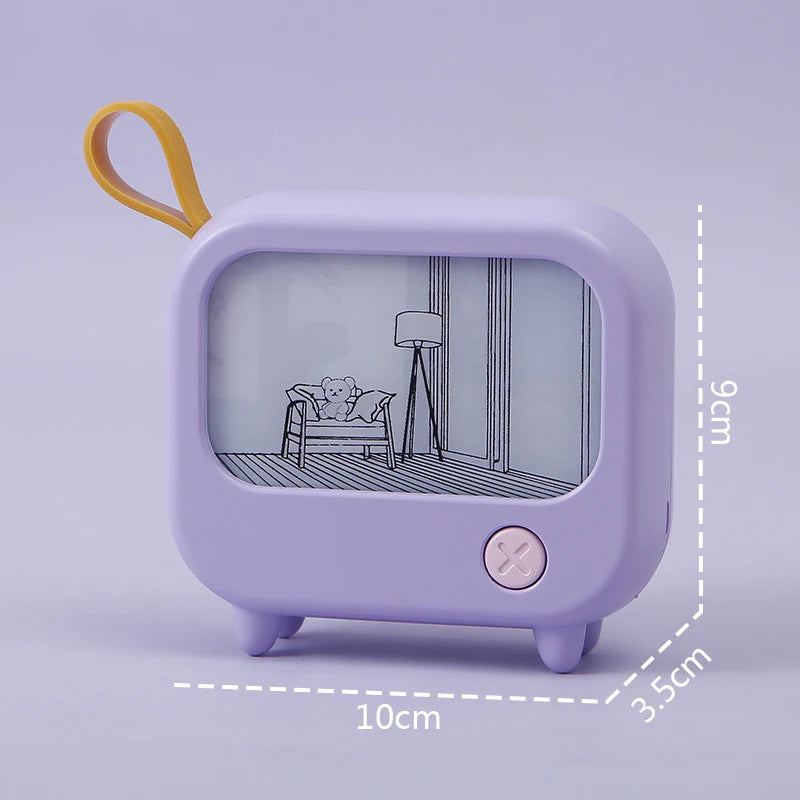 Cute TV Painting Night Light | Rechargeable LED Table Lamp for Kids