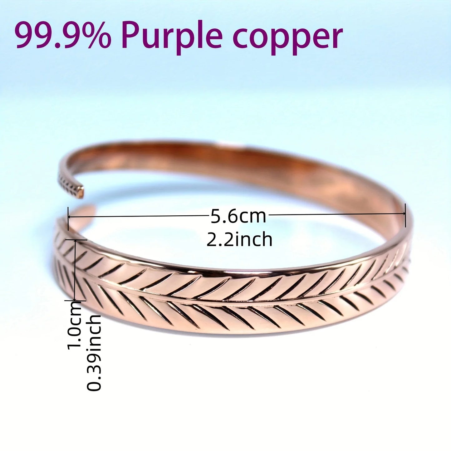 Vintage Pure Copper Feather Wing Cuff Bangle | Fashion Punk Jewelry