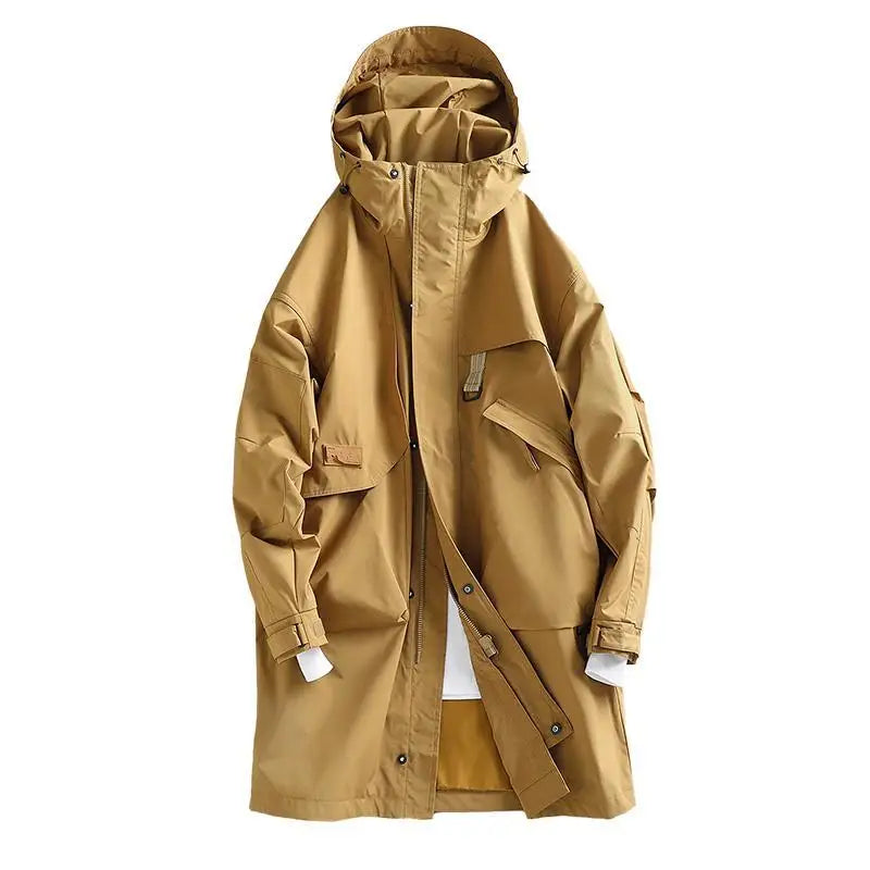 Men's Casual Hooded Windbreaker Jacket | Stylish Mid-Length Outerwear