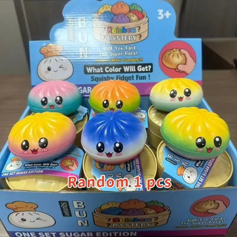 Stress-Relieving Dumpling Squishy Toys Colorfully Designed Slow Rising for All Ages