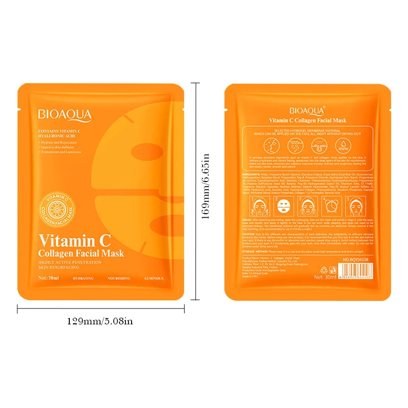 Vitamin C Collagen Whitening Face Masks | Moisturizing Anti-Aging