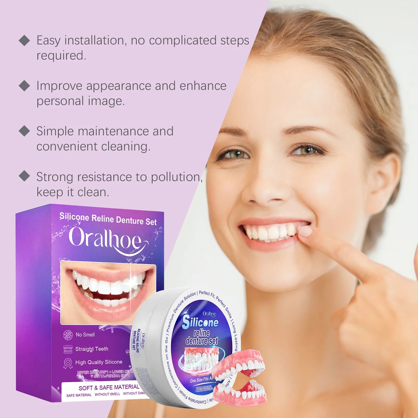 Silicone Denture Set for Temporary Orthodontic Care | Comfort & Hygiene