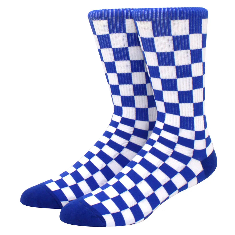Men's Checkerboard Hip Hop Socks | Trendy Street Sports Accessories