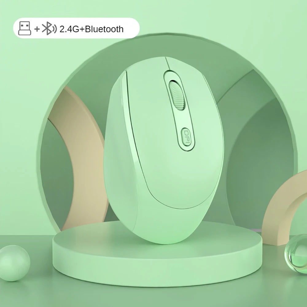 Ergonomic Wireless Silent Mouse | Rechargeable & Dual Mode