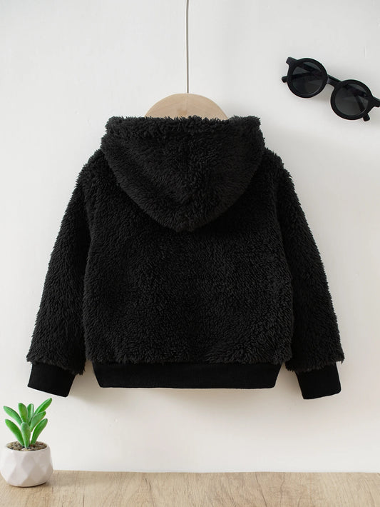 Infant Toddler Hooded Plush Jacket | Trendy Warm Outerwear