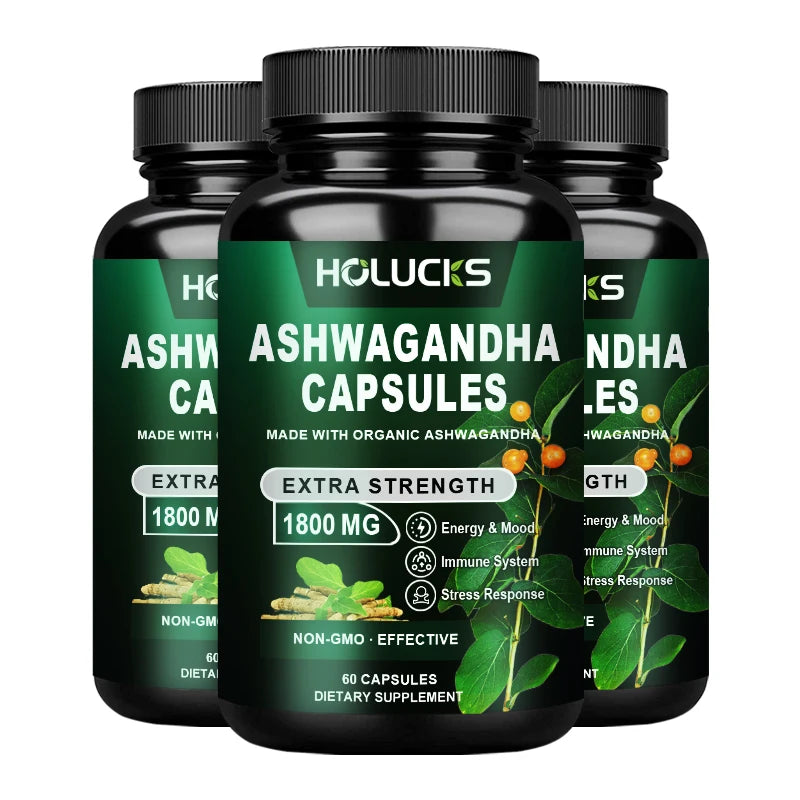 Ashwagandha Capsules for Stress Relief & Energy Support