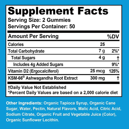 Natural Ashwagandha Gummies for Stress Relief & Focus Boost