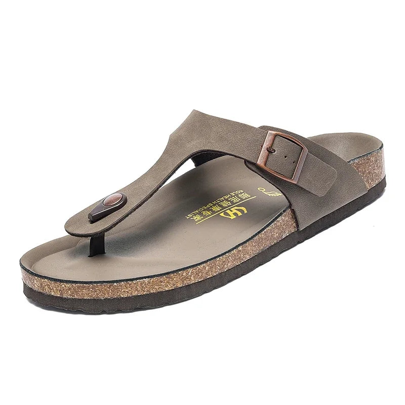 Chanclas elegantes para hombre | Calzado de playa de cuero italiano premium