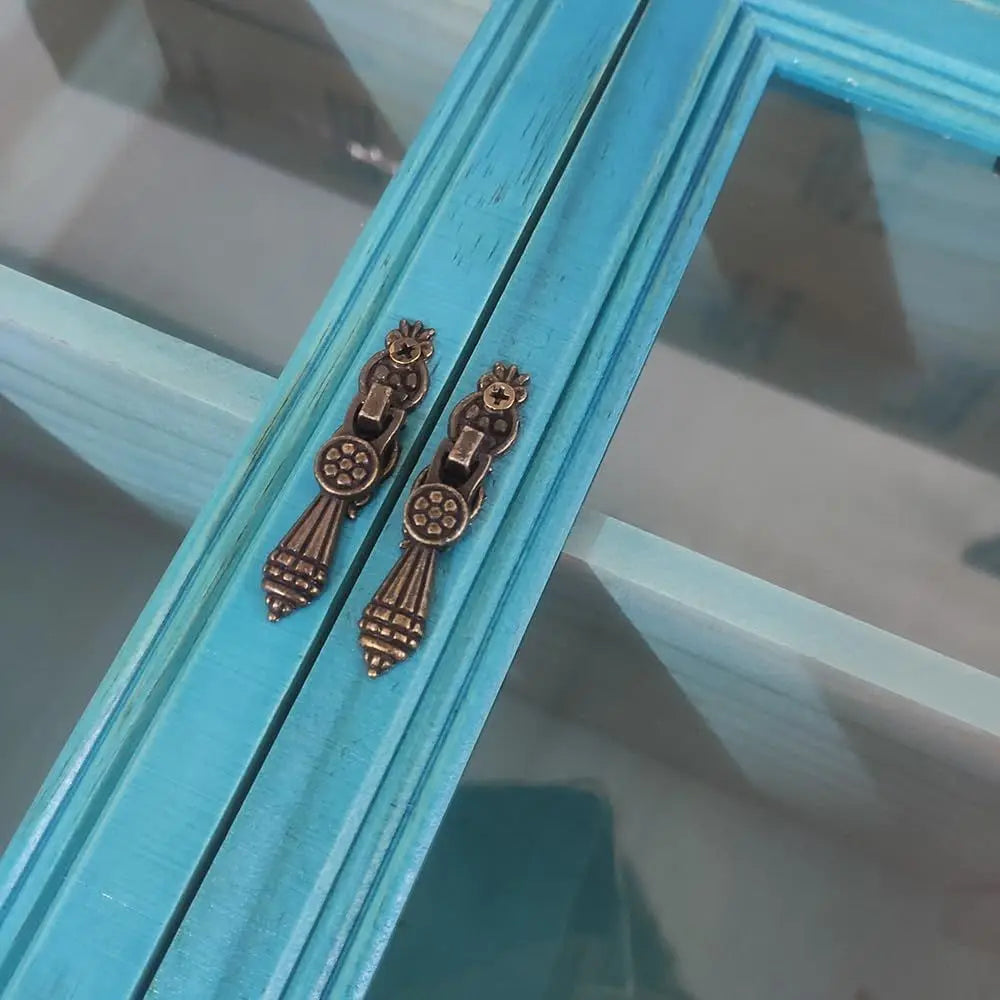 Vitrina En Miniatura de Madera Vintage | Almacenamiento Montado en la Pared