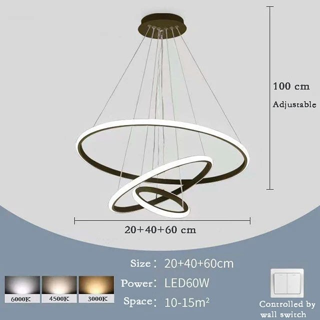 Nordic Style LED Circle Pendant Lamp | Modern Home Chandelier