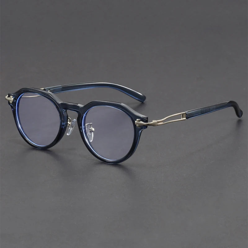 Trendy Round Blue Light Blocking Glasses for Men | Retro Eyewear