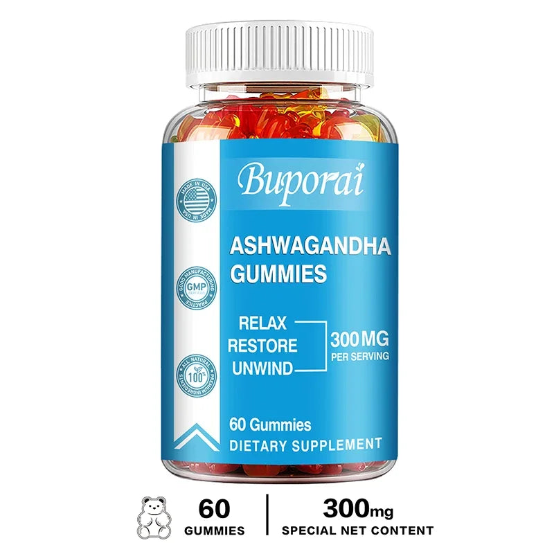 Natural Ashwagandha Gummies for Stress Relief & Focus Boost